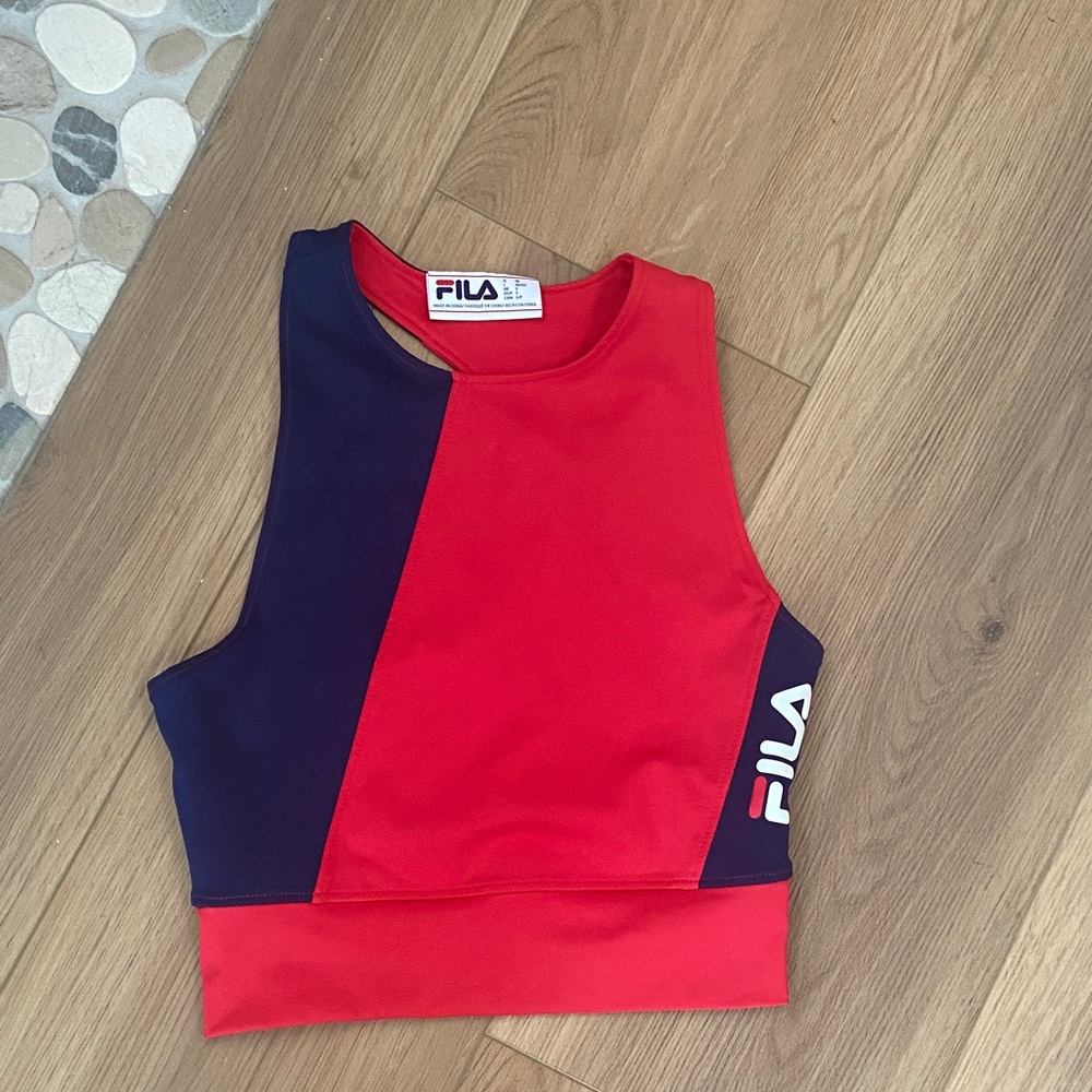 Fila Red, White and Blue Athletic Crop Top